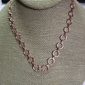 Copper look circles choker collar necklace